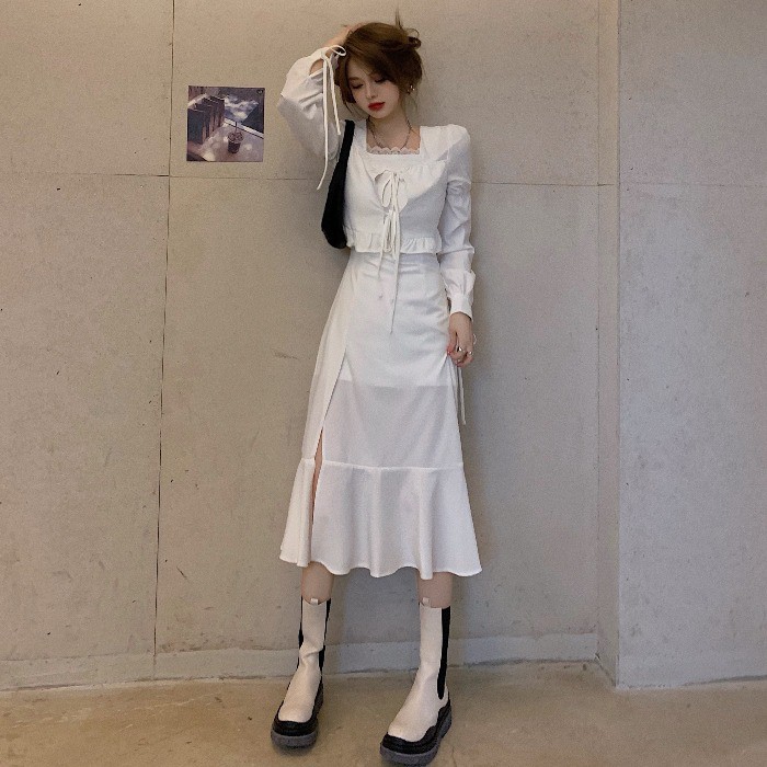 (Order) Đầm ulzzang dáng dài xẻ tà order Quảng Châu | BigBuy360 - bigbuy360.vn