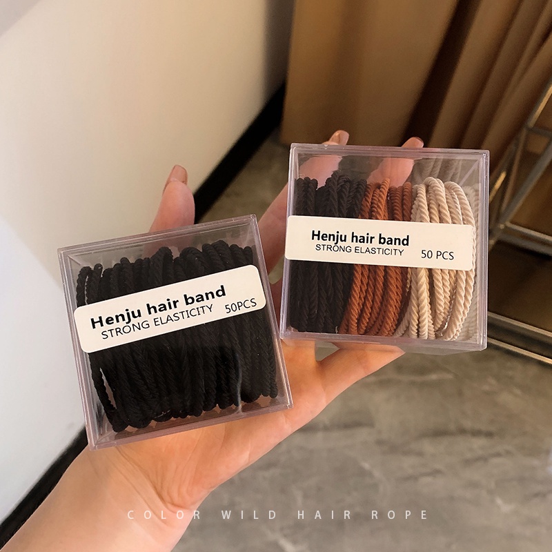 Set 50 dây thun cột tóc nhiều màu sắc