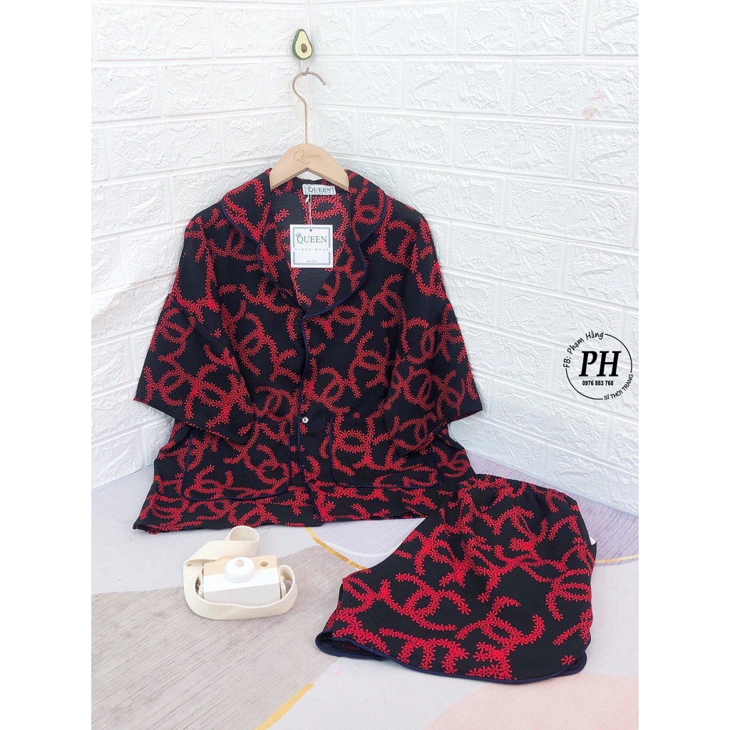 Bộ Đùi pijama Tay Dơi , phom rộng thoải Mái , chất lụa mềm mịn