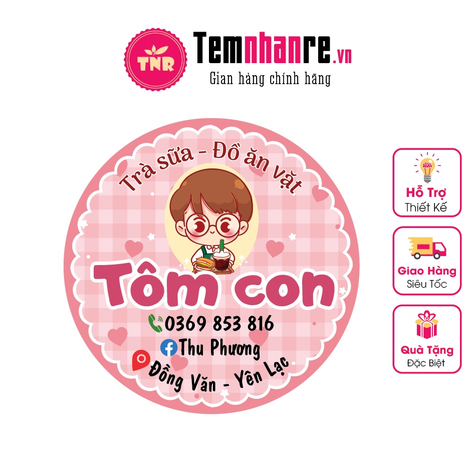 In tem nhãn decal giấy tự dính Temnhanre.vn thiết kế cắt bế theo yêu cầu