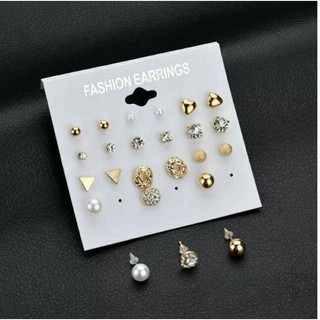 Vỉ 12 đôi bông tai nữ kiểu bông tai nụ- Hoa tai order