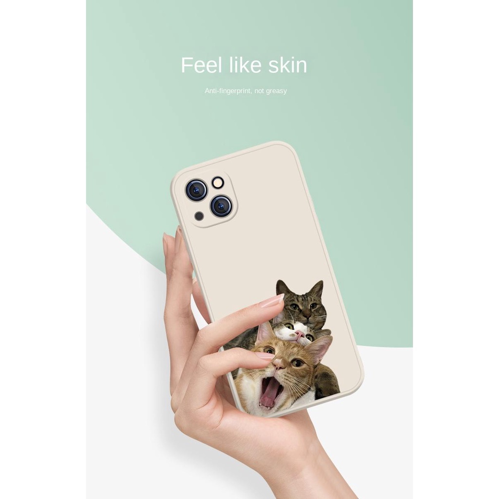 Ốp Điện Thoại Chống Sốc In Hình Mèo Cho Iphone 13 Pro 11 Pro Max Xr 6s 7 8 Plus 12 Mini 14 Pro Xs Max