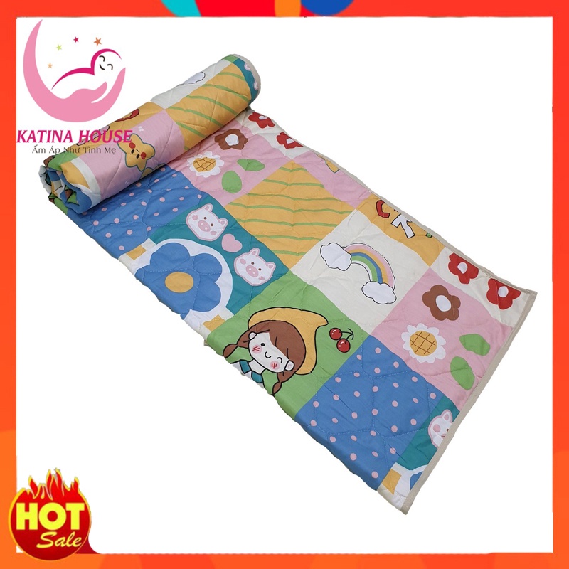 Chăn mền cotton cho bé, mền mỏng thoáng mát với nhiều họa tiết dễ thương, kích thước 1.0x1.5m