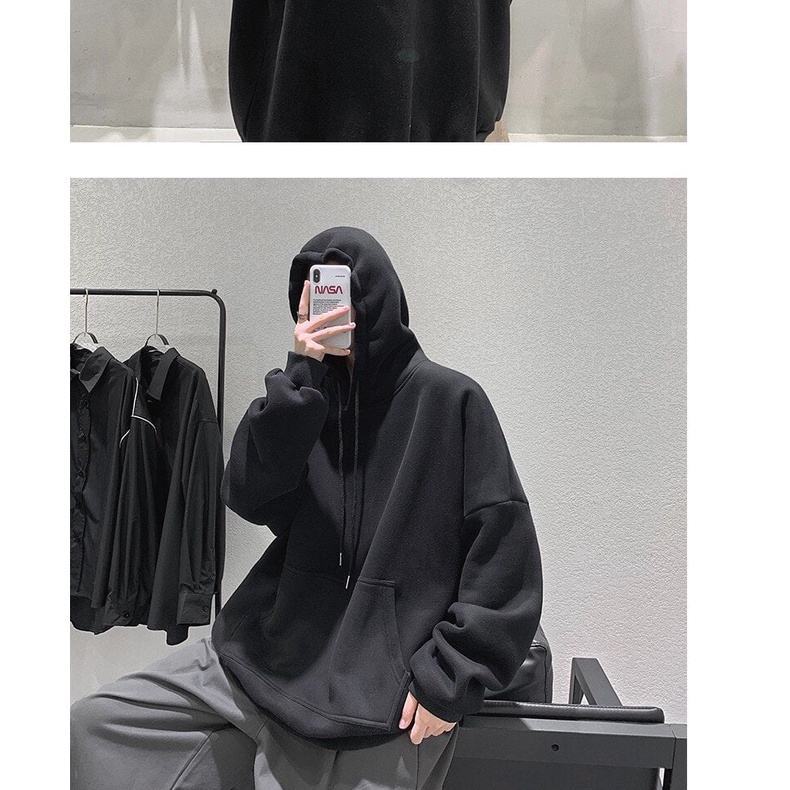 Áo Hoodie nỉ Trơn Unisex nỉ bông cực dày dặn