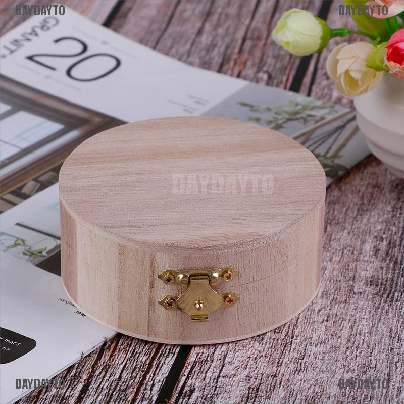 1 Hộp Gỗ Tròn Đựng Trang Sức