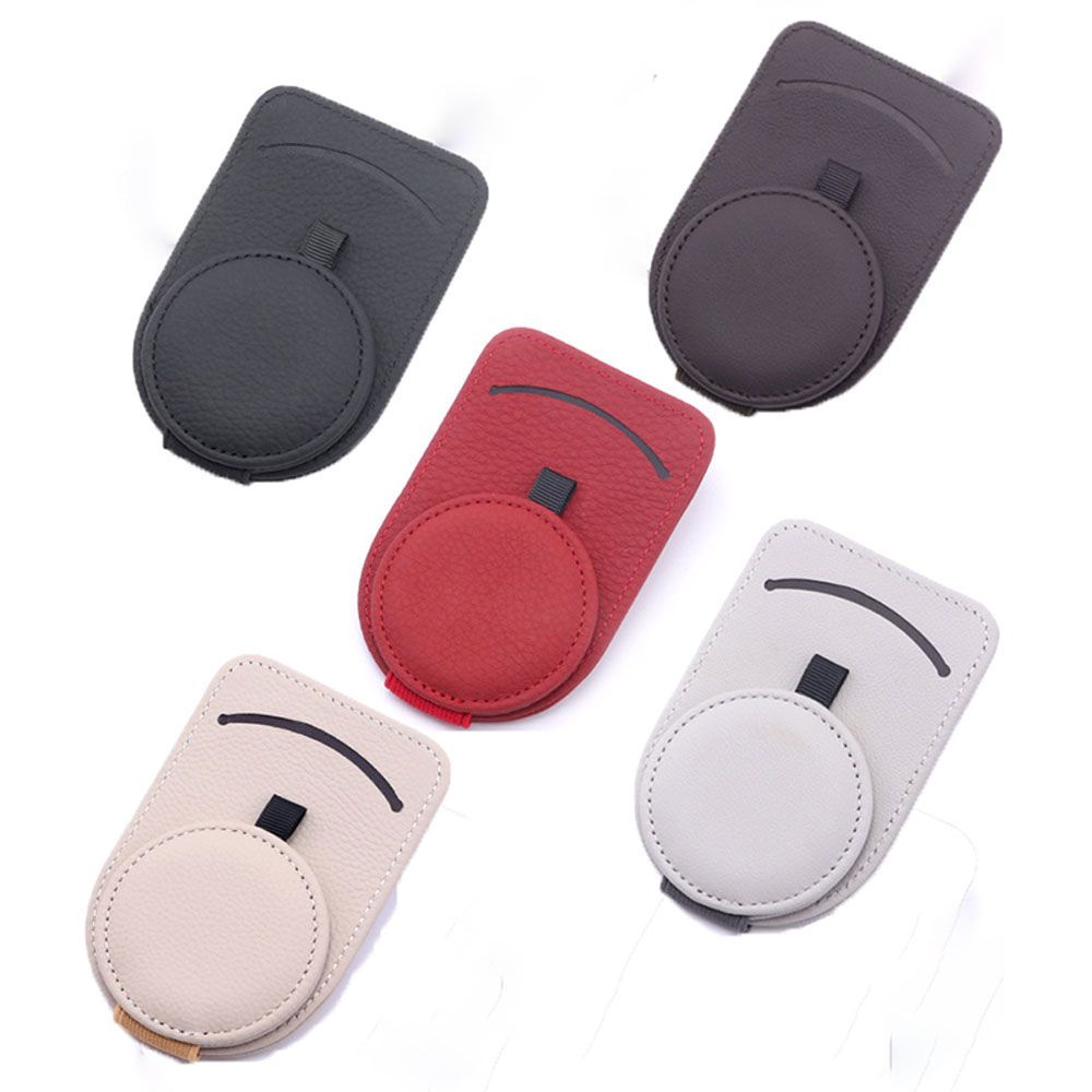 Kẹp giữ mắt kính/thẻ bằng da bò bền bỉ đa năng chất lượng cao cho xe hơi AARON1