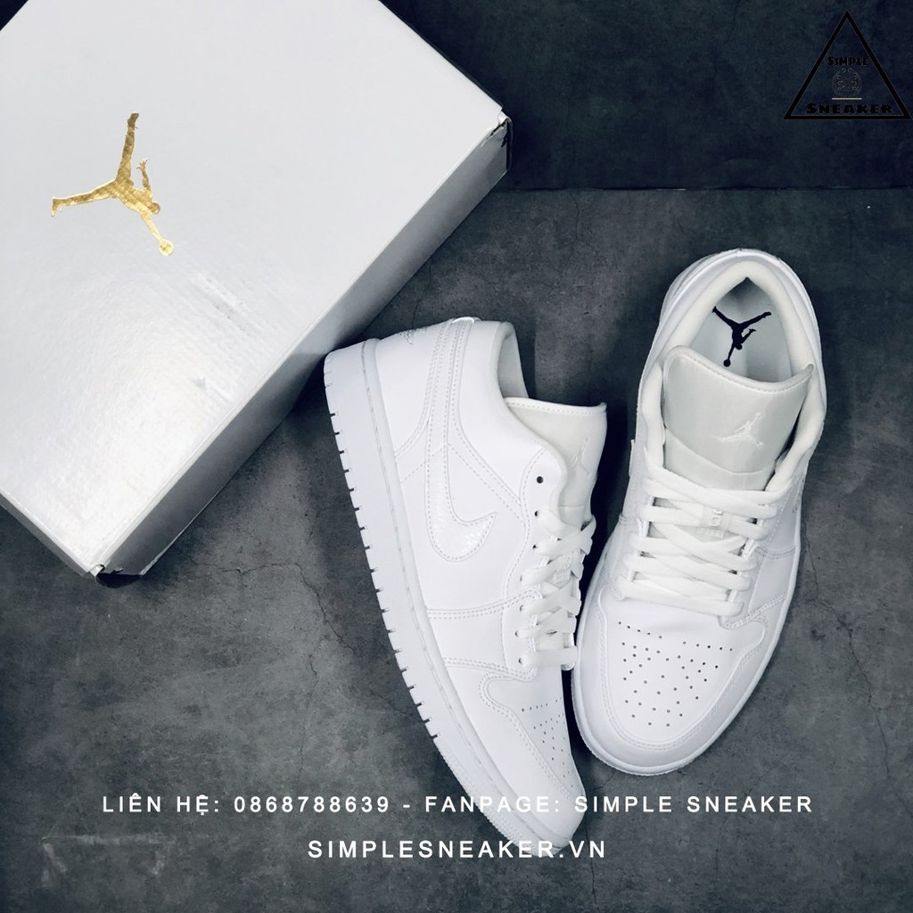 Giày Air Jordan 1 Cổ Thấp FREESHIPNike Air Jordan 1 Low Allwhite Chính Hãng - Giày Jordan 1 Full Trắng Chuẩn Auth