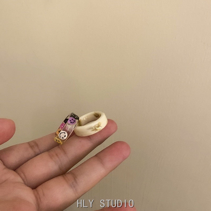 Nhẫn Đeo Tay Acrylic Acetate Thời Trang Cá Tính Không Phai Màu Cho Nữ