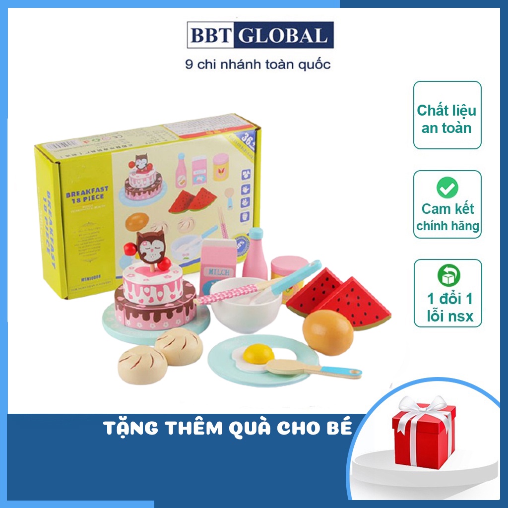 Đồ chơi đồ ăn bữa sáng bằng gỗ BBT Global MSN18008