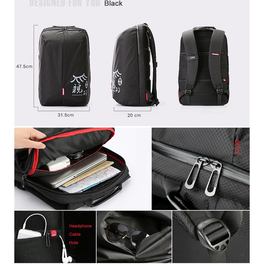 Balo Laptop Vải Dù Chống Thấm Nước Cao Cấp,Chính hãng Kingsons KS3123S