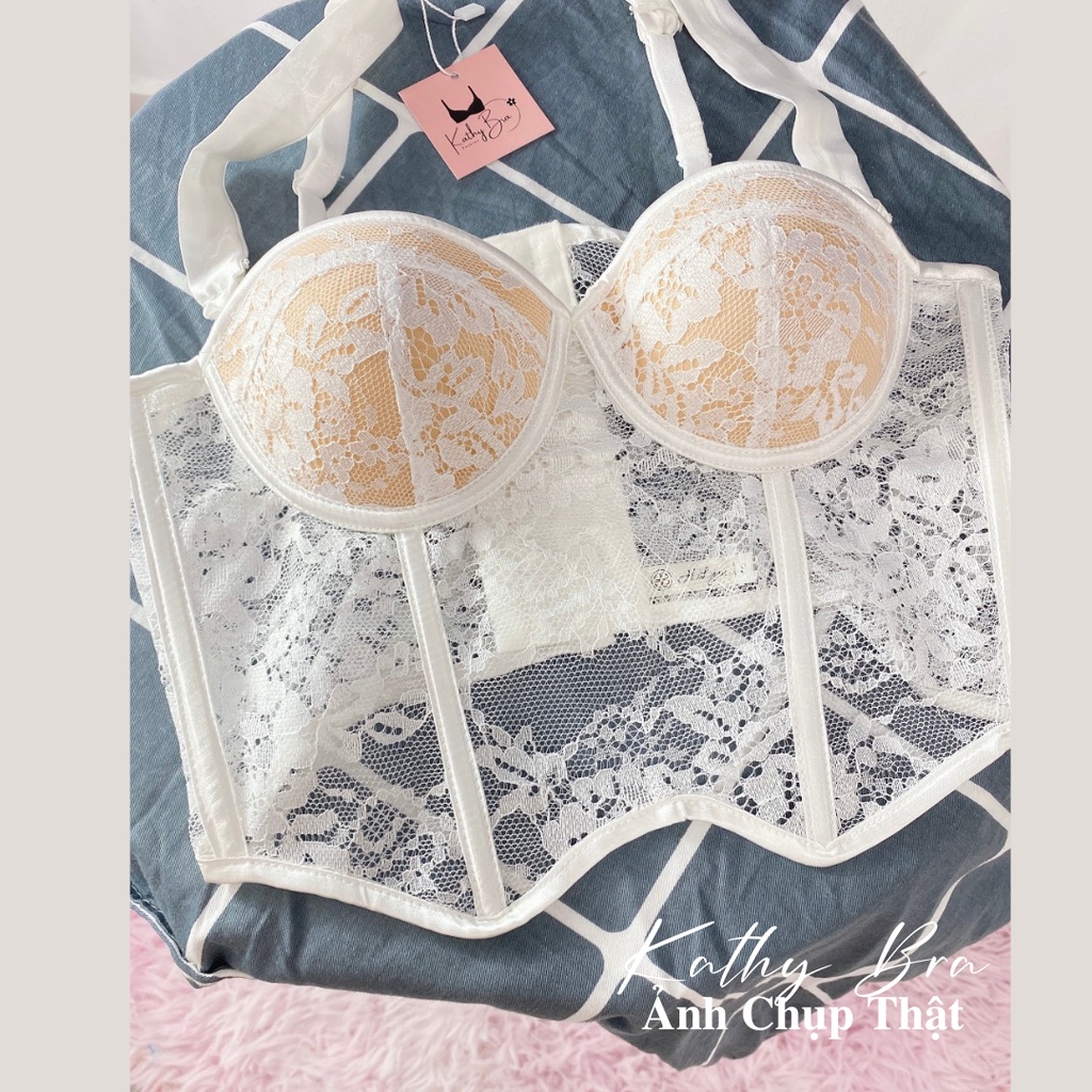 H05 Áo Bra Ren Bralette KATHY BRA Dáng Corset Viền Sóng Cao Cấp Có Gọng Mút Ngực Lót Vừa Kiểu Croptop Dễ Mix Đồ