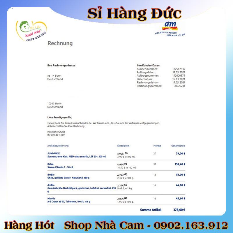 [auth] Serum Niacinamide sáng trắng da se khít lổ chân lông Balea Đức [ Nội địa Đức Đủ Bill] [Hot]