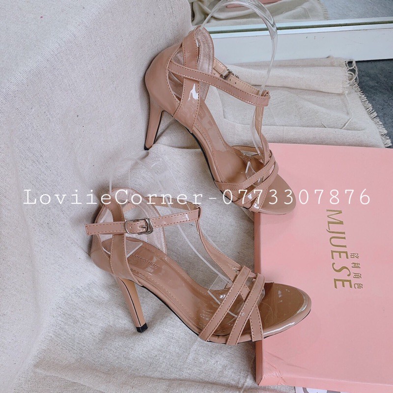 LOVIIECORNER - GIÀY SANDAL CAO GÓT NHỌN QUAI RỌ QUAI RỌ ĐAN - GIÀY CAO GÓT 9P ĐẾ NHỌN 9CM - GIÀY CAO GÓT NHỌN  G201047