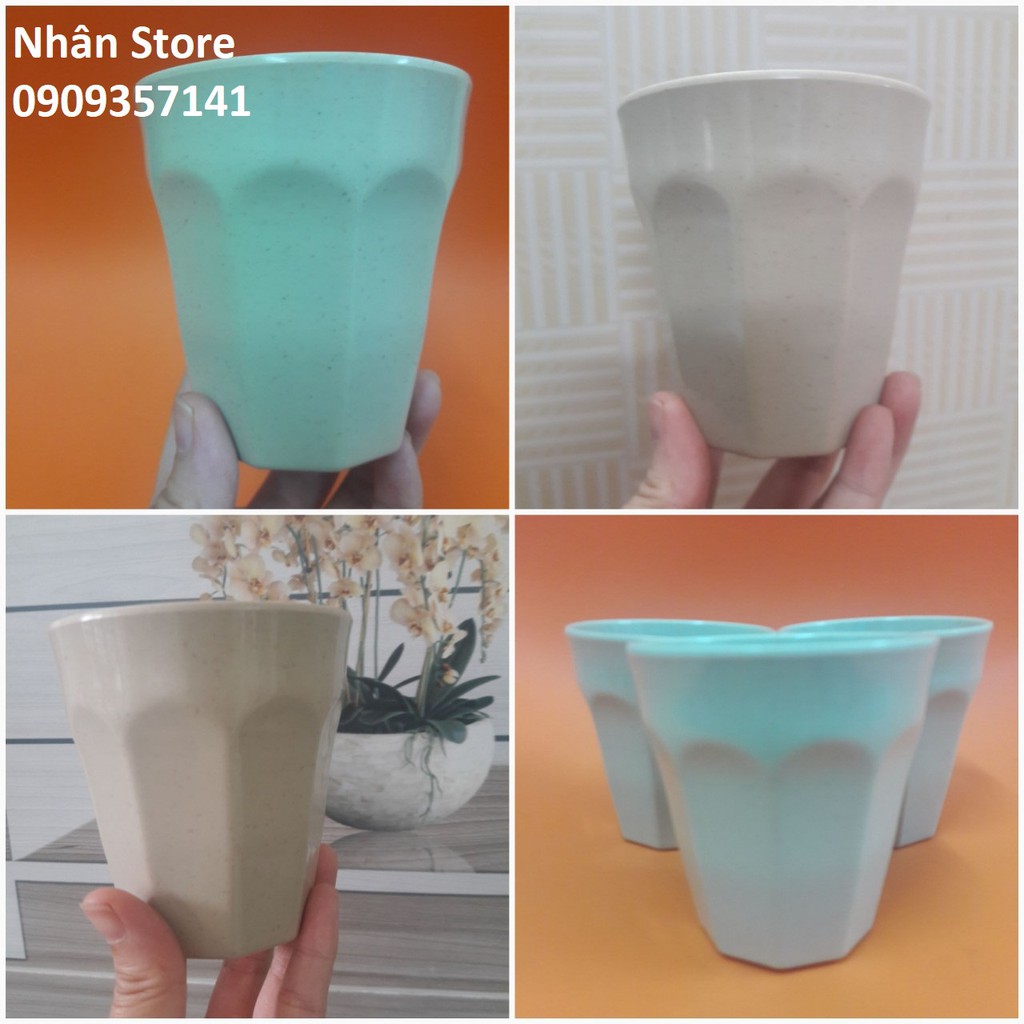 Ly nhựa melamine màu nâu kem dùng để uống trà cao 8.9cm - Ms 26