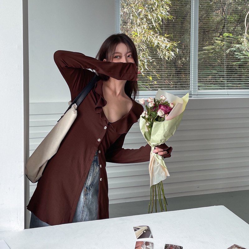 Áo cardigan Dệt Kim Tay Dài Dáng Ôm Phong Cách retro Thời Trang Dành Cho Nữ