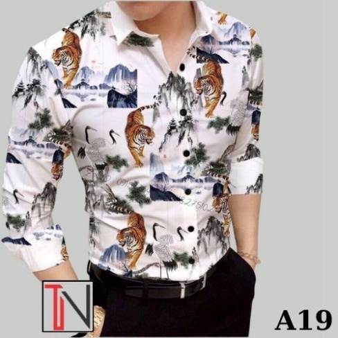 Áo Sơ Mi Nam Dài Tay ❤️FREESHIP❤️ Áo Sơ Mi Kiểu Hàn Quốc Họa Tiết Đẹp Chất Lụa Hàn Cao Cấp Dvin_fashion