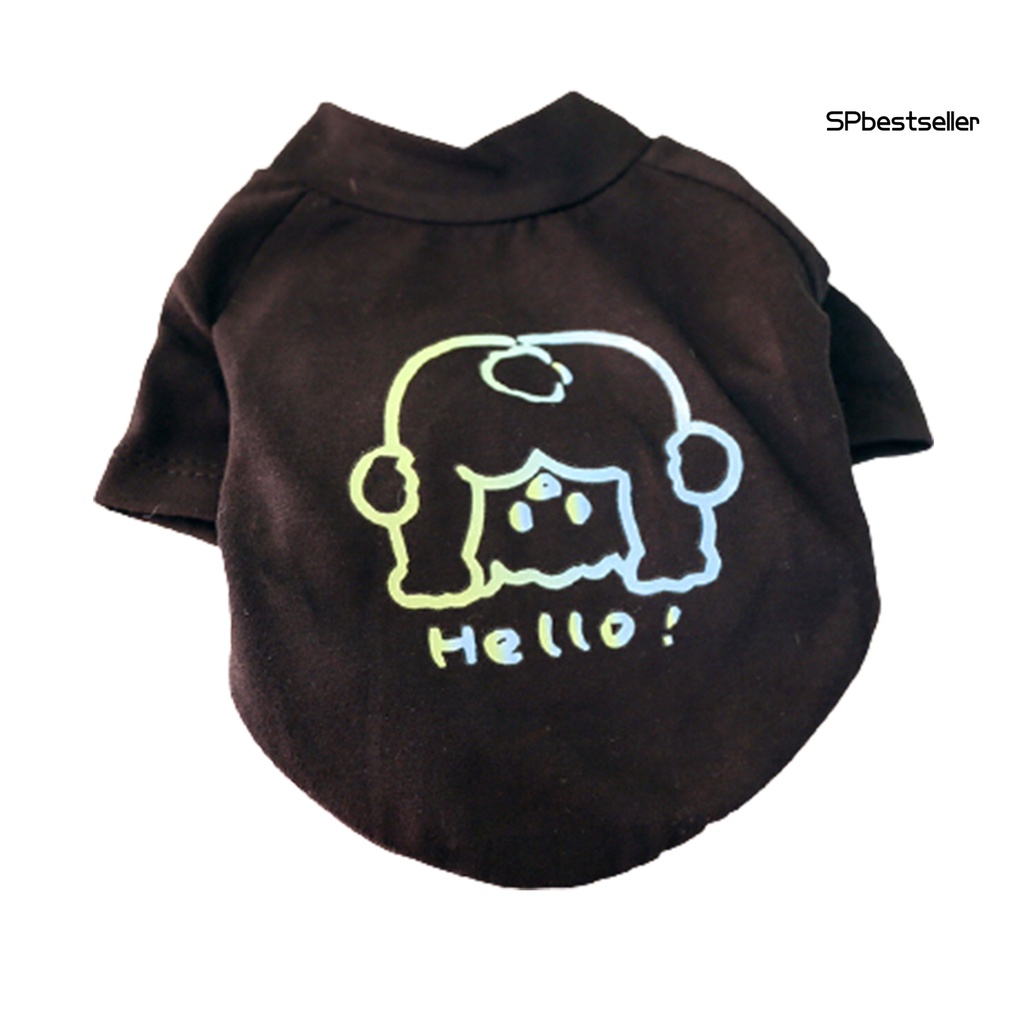 Áo thun in họa tiết hoạt hình dạ quang thời trang mùa hè xinh xắn cho cún cưng