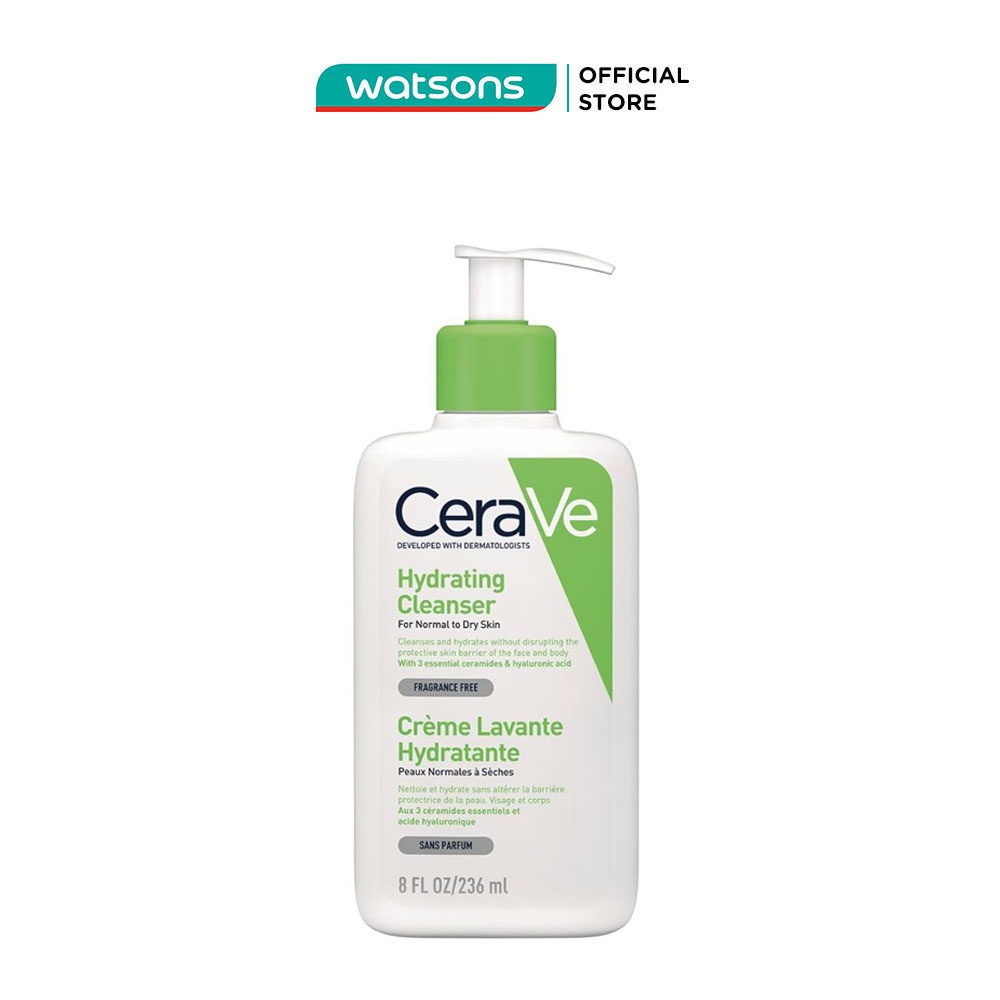 Sữa Rửa Mặt CeraVe Hydrating Cleanser Giúp Làm Sạch Và Cấp Ẩm Dành Cho Da Thường Và Da Khô 236ml
