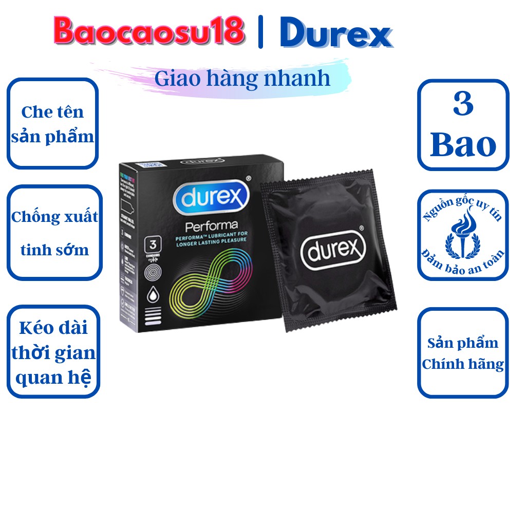 Bao cao su Durex Performa 3 bao.