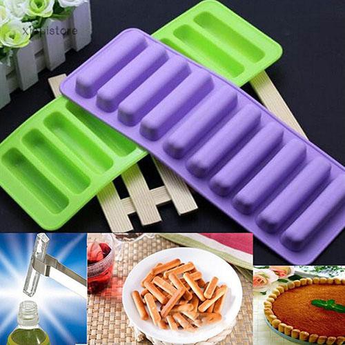 1 Khuôn nhựa làm đá/bánh tiện dụng hình tròn thon dài
