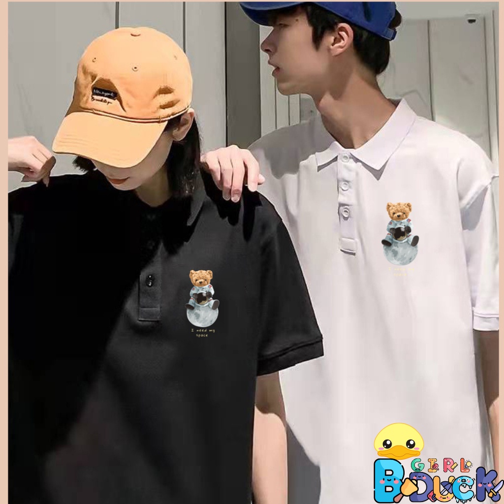 Áo PoLo nữ Áo polo có cổ tay ngắn form unisex nam nữ Gấu Sapacy chất liệu cá sấu- Bduck Girl