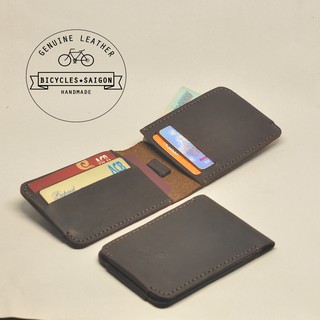 Ví Nam Da Bò Sáp Cao Cấp Mỏng Gọn Nhẹ Màu Nâu CaFe
