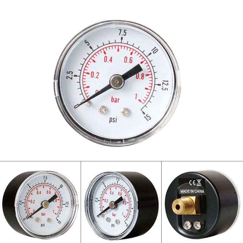 Đồng Hồ Đo Áp Suất 40mm 1 / 8 BSPT Phía Sau 15,30,60.100,160,300 PSI