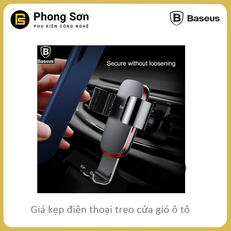 Giá đỡ điện thoại kẹp cửa gió trên Ô tô - Baseus Metal Age Gravity Car Mount