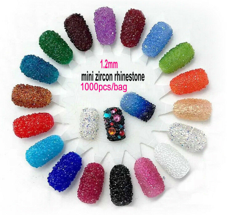 [Hàng mới về] Túi gồm 1000 hạt đá 3D lấp lánh trang trí cho móng tay