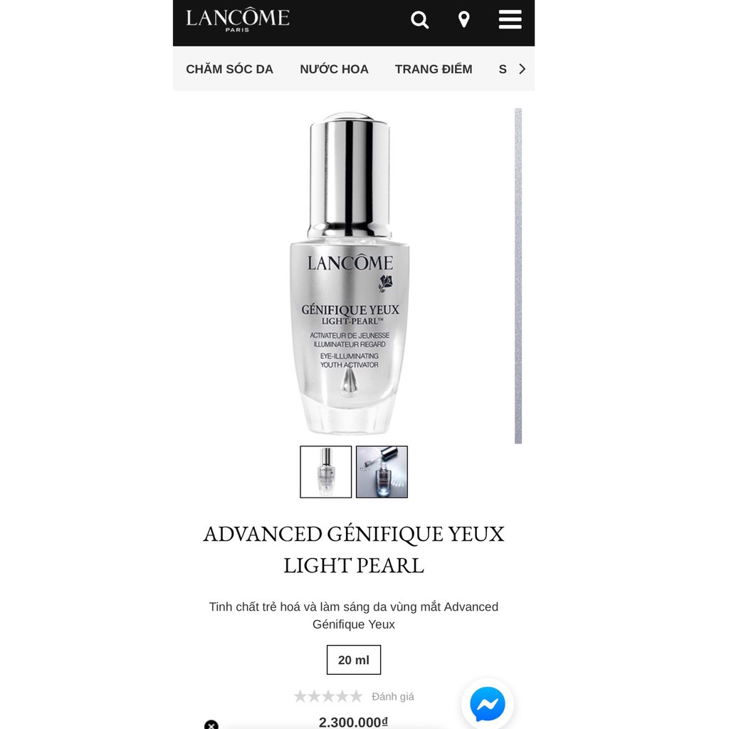 Unbox hũ mini Tinh chất trẻ hoá và làm sáng da vùng mắt lancome Advanced Génifique Yeux