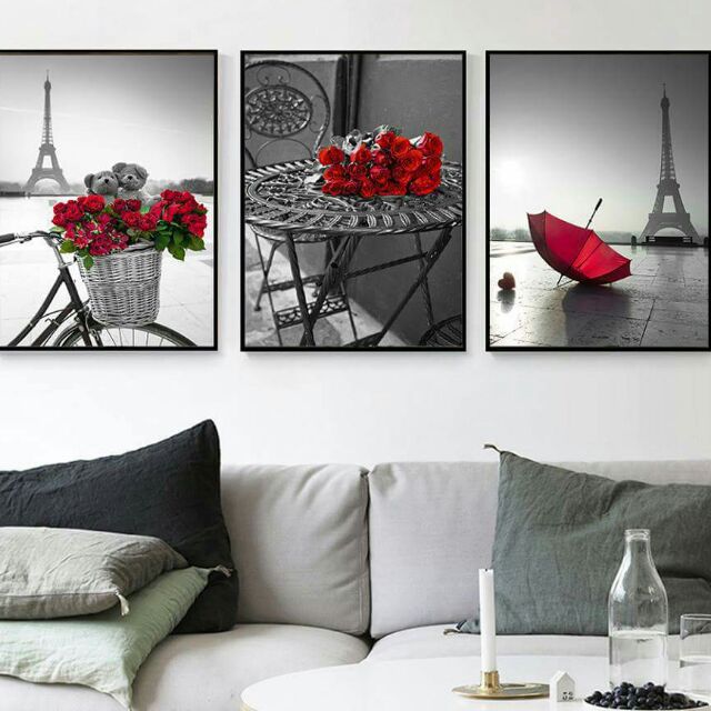 Tháp eiffel 40x60 kèm khung