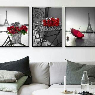 Tháp eiffel 40x60 kèm khung
