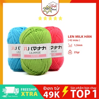 Len milk cotton hàn quốc dành cho trẻ em trọng lượng 1 cuộn 25gr