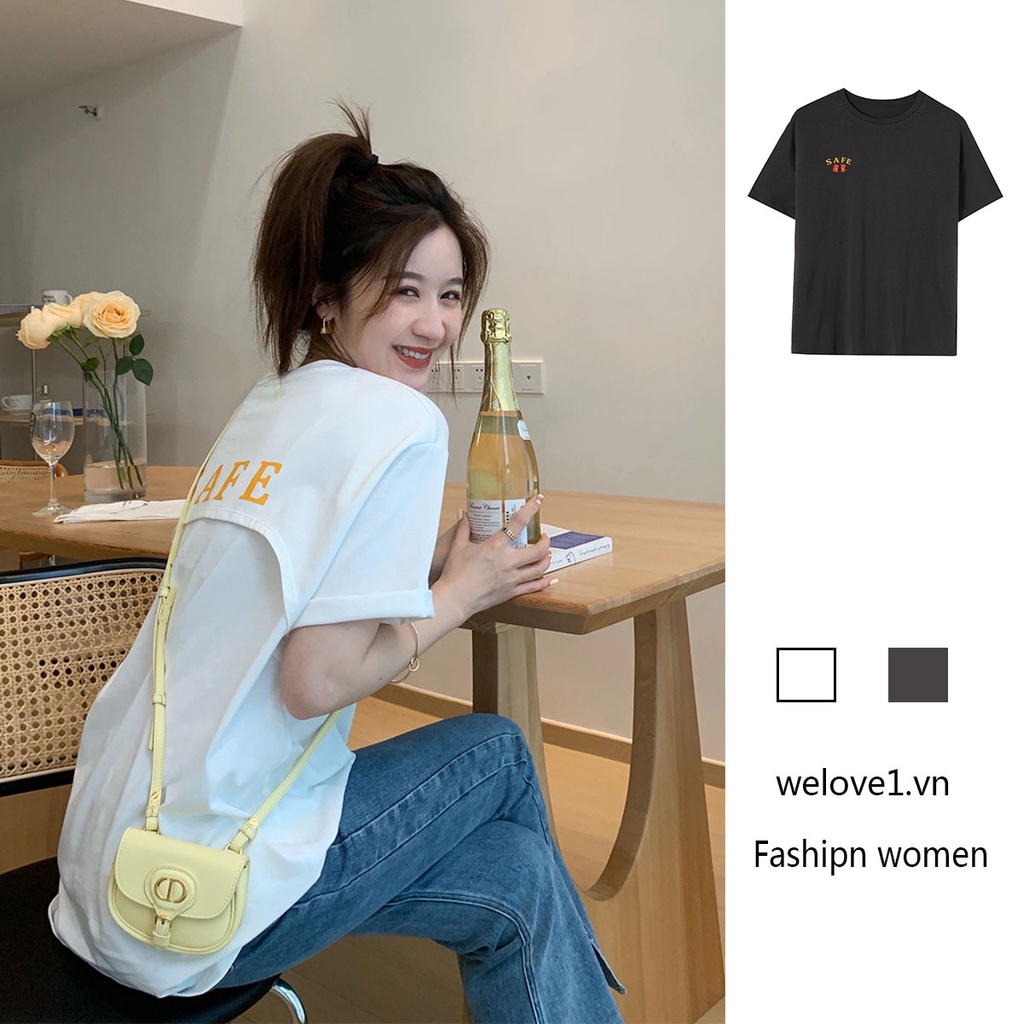 Áo Thun Tay Ngắn Dáng Rộng In Hình Thời Trang Mùa Hè Hàn Quốc Dành Cho Nữ