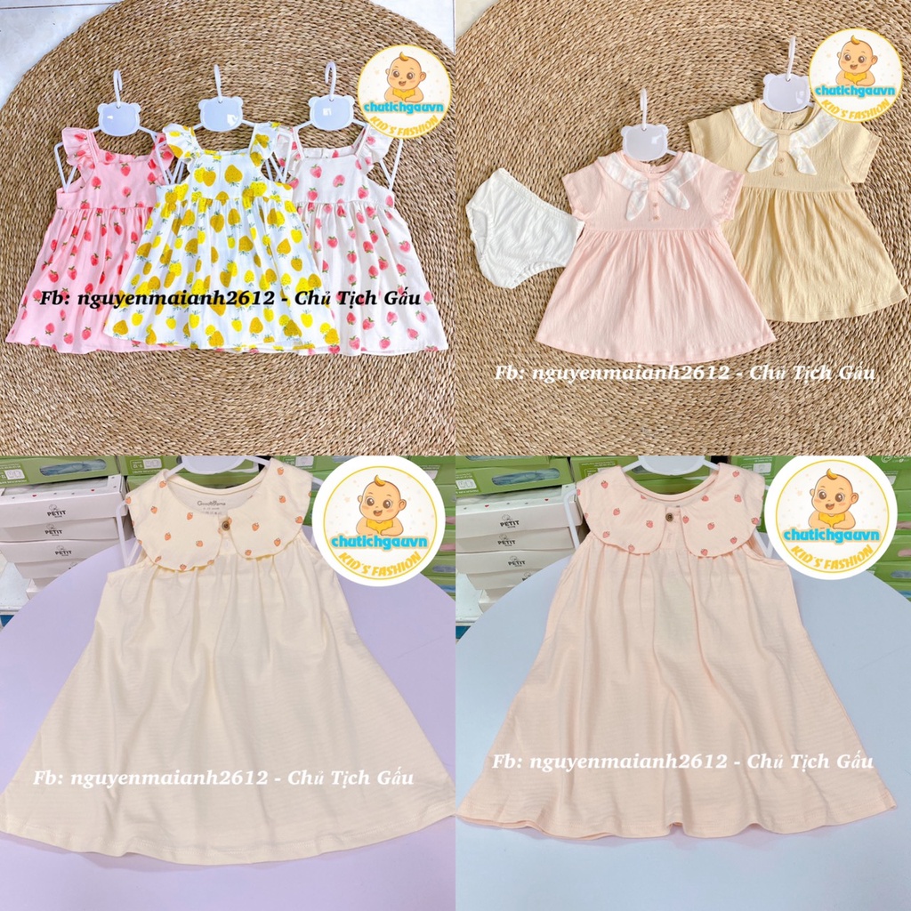 [ GOODMAMA ] Váy cộc tay cho bé từ 6 tháng đến 3 tuổi hãng Goodmama
