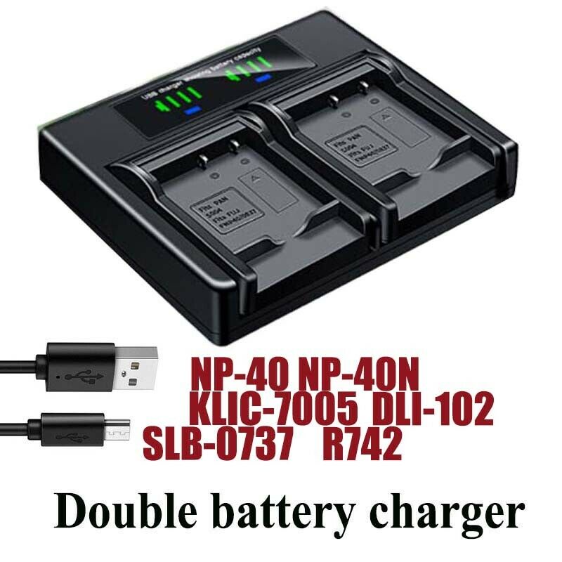 Bộ Sạc Pin Kép Cho Pentax D-Li8 Li85 Optio SV SVi T10 T20 W10 W20 WP WPi X