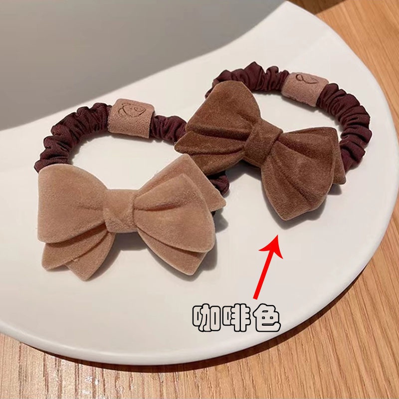 Dây buộc tóc thắt nơ màu sắc thời trang thu đông cho nữ