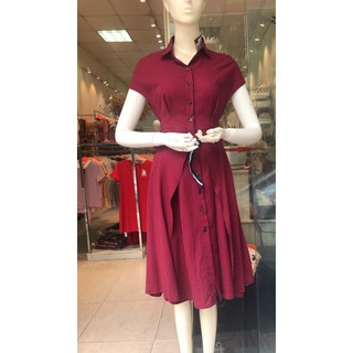 Váy xòe kẻ buộc dây eo SEFA