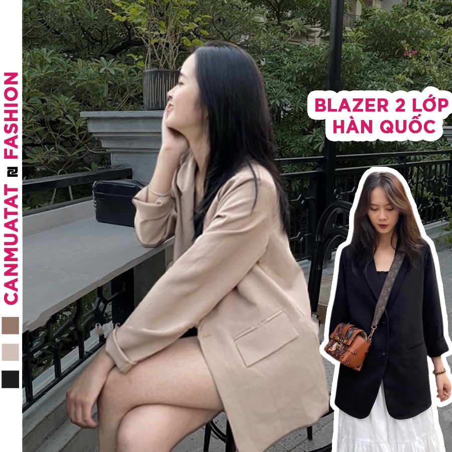 Áo blazer nữ 2 lớp công sở, áo vest nữ blazer hàn quốc 2 khuy | BigBuy360 - bigbuy360.vn