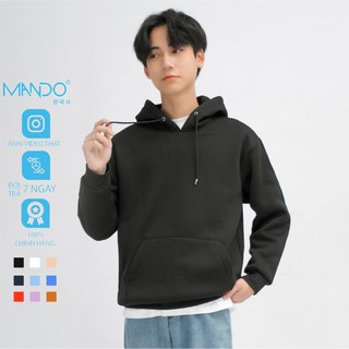Áo Hoodie Nỉ Nam Dài Tay Trơn Basic MANDO, Form Rộng Phong Cách Hàn Quốc, Chất Liệu Cao Cấp, Co Giãn Tốt,  - NDN056