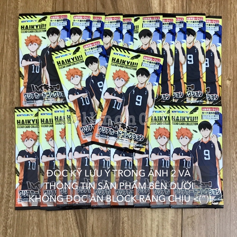 Pack Clear Card 1 Haikyuu gói thẻ nhân phẩm random Chàng Khổng Lồ Tí Hon HQ