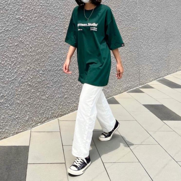Áo thun xanh lá form rộng 4 mẫu hottend cực đẹp giá rẻ, áo phông oversize tay lỡ 100% cotton