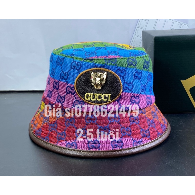 nón bucket cho bé 2 - 5 tuổi - mũ vành ngũ sắc viền da trẻ em cực xinh