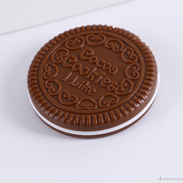 [Hàng mới về] Gương trang điểm và lược mini dáng tròn hình bánh quy xinh xắn