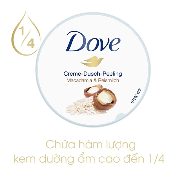 Tẩy Da Chết Toàn Thân DOVE Creme Dusch Peeling Hàng Đức