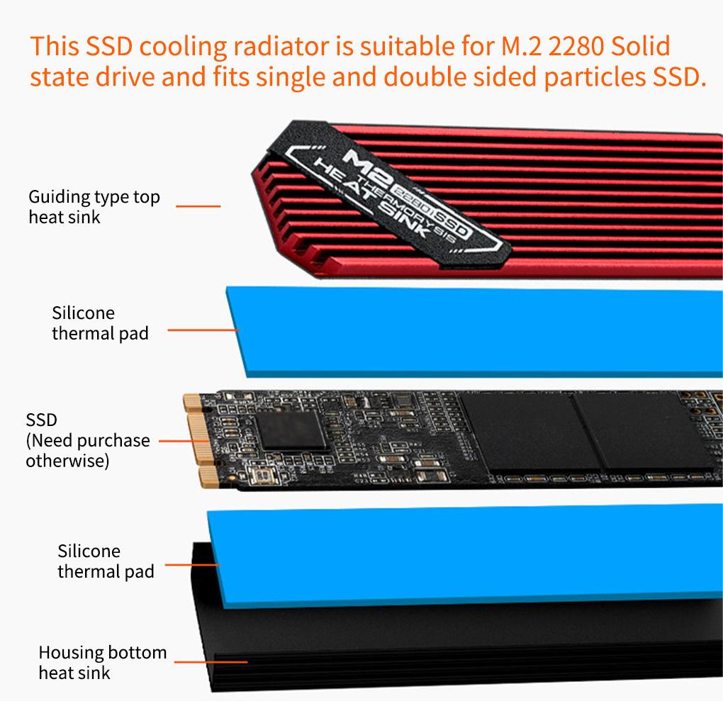 Bộ Tản Nhiệt Bằng Nhôm Cứng M 2 SSD Cho Bo Mạch Chủ Hiệu Suất Cao