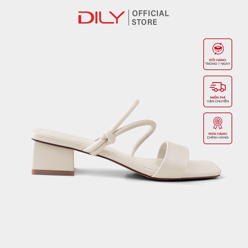 Guốc nữ 3 phân DILY tiện lợi gót vuông, giày sandal nữ mũi vuông quai mảnh êm chân 3cm_AA0278