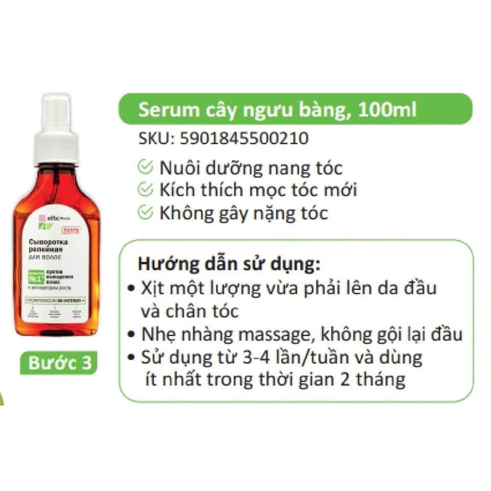 Serum kích thích mọc Tóc- tinh dầu xịt thảo dược hoa Ngưu Bàng-Elfa Pharm 100ml