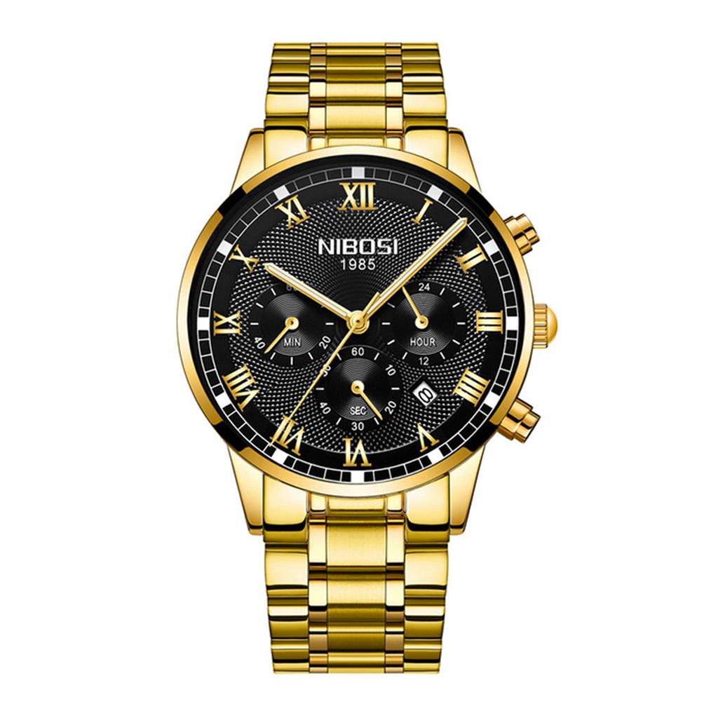 Đồng hồ nam NIBOSI 2339S dây thép 316L mặt vân sọc hiện đại size 43mm chống nước | BigBuy360 - bigbuy360.vn