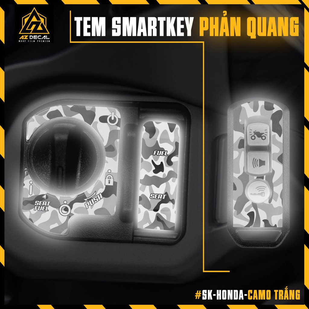 Decal Dán Smartkey Ổ Khoá &amp; Chìa Khoá | SK-HONDA-CAMO | Tem Dán Khóa Thông Minh Xe Honda SH, SH Mode, Vision, Airblade..